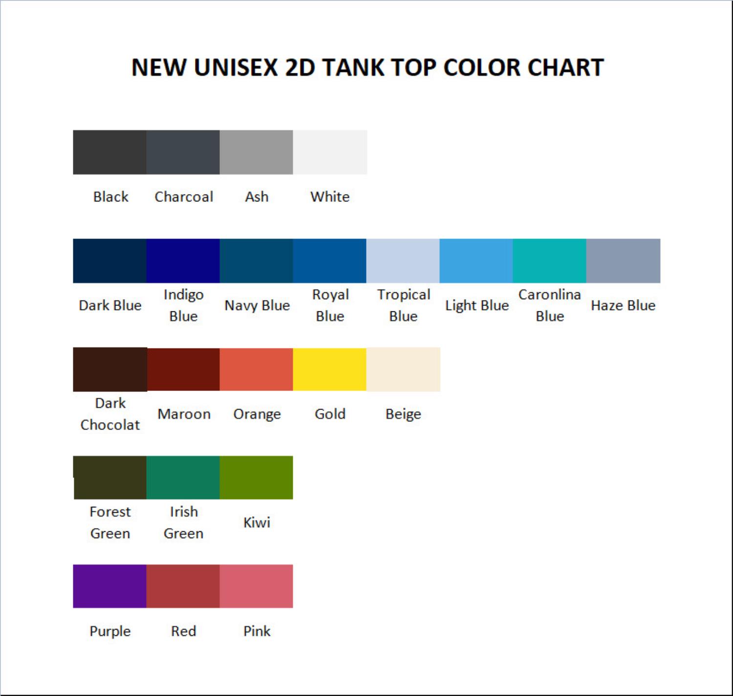 tank top color chart - Sakamoto Days Store