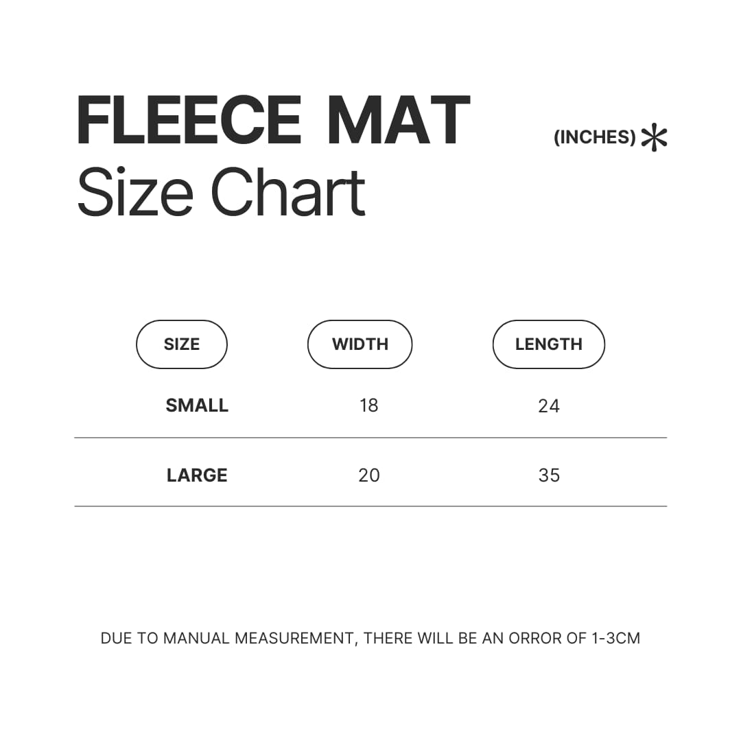 Fleece Mat Size Chart - Sakamoto Days Store