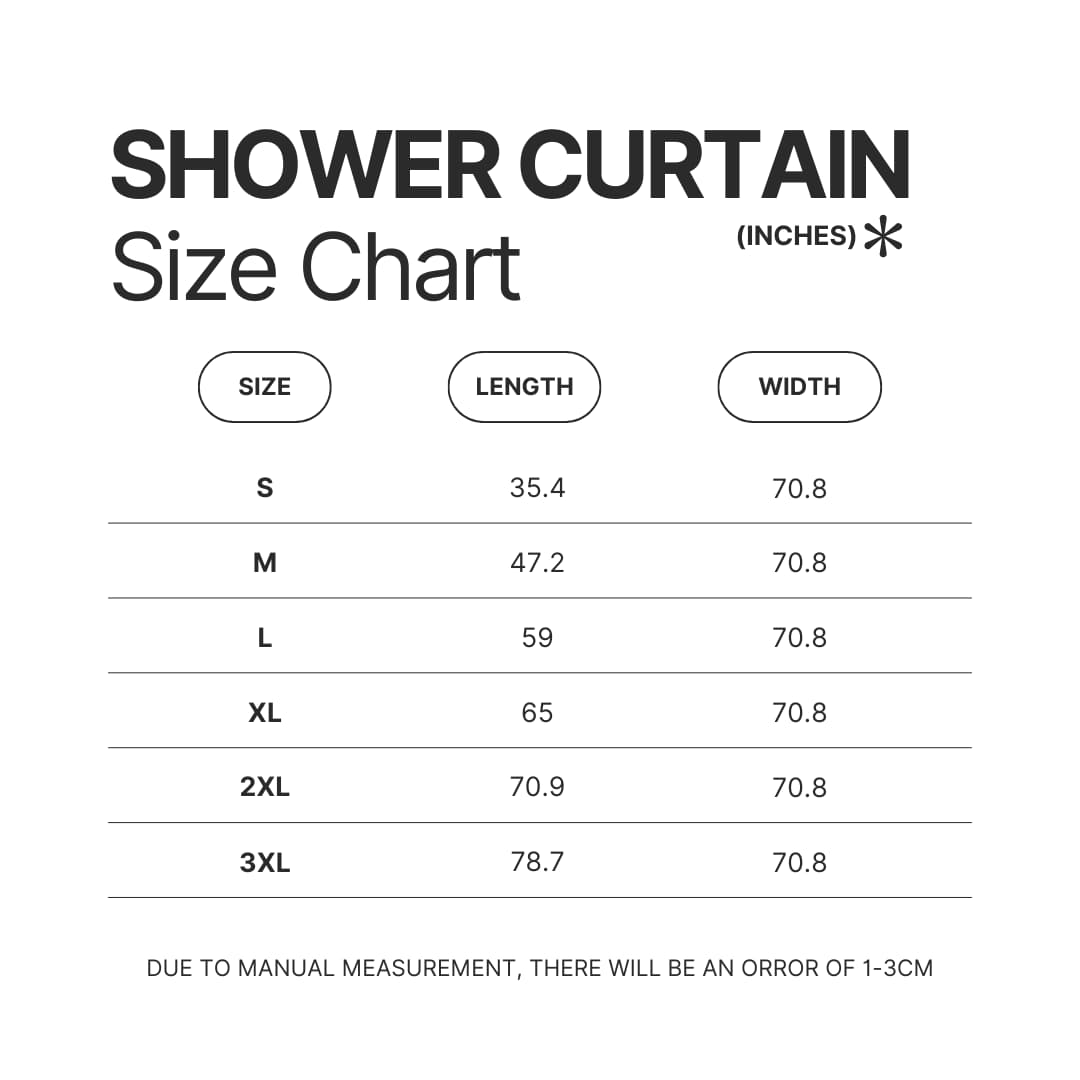 Shower Curtain Size Chart - Sakamoto Days Store