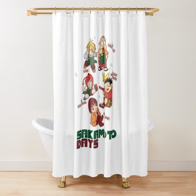 Sakamoto Days Chibi Shower Curtain