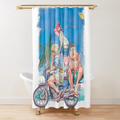 Sakamoto Days Summer Vibes Shower Curtain